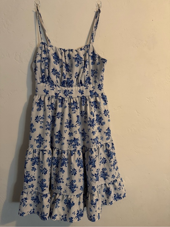 SHEIN Dresses & Skirts - White Sundress with Blue Floral Print